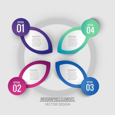 Amazing Infographic Template with Four Options – Free Download