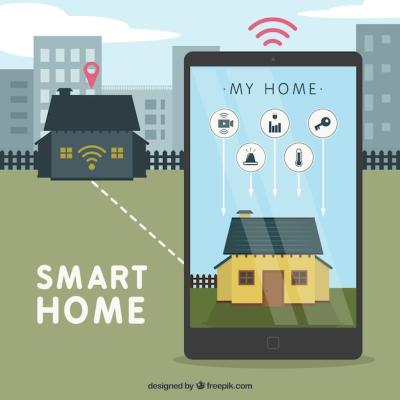 Smart Home Background Featuring Smartphone Control – Free Stock Photo, Download for Free