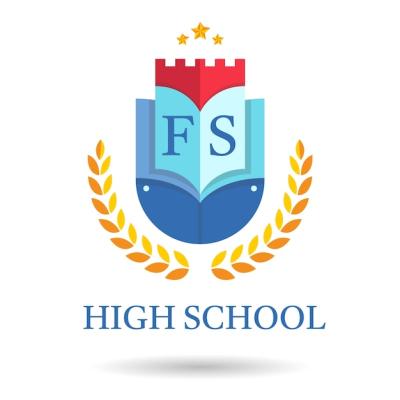 Hand Drawn High School Logo Template – Free Download