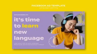 Social Media Promo Template for Language Learning Classes – Free Download