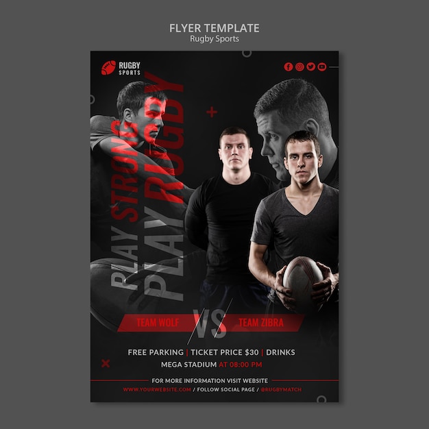 Rugby Sports Vertical Flyer – Free Download