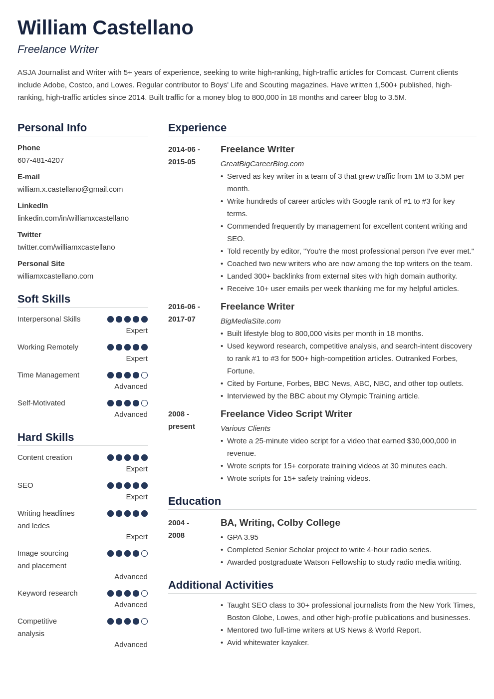 How to Write a Freelancing Resume Examples Guide