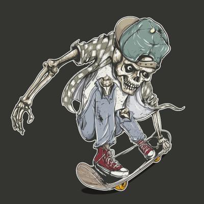 Skateboard Skeleton Background – Free Download