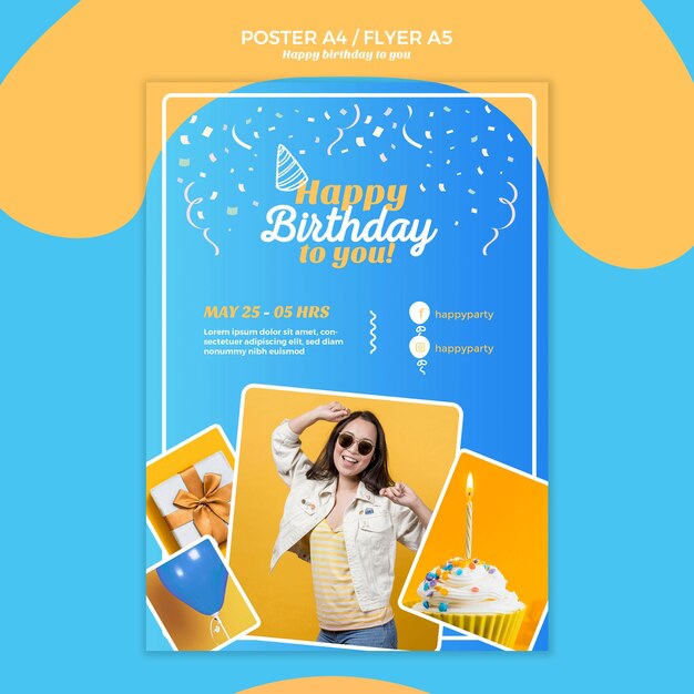 Happy Birthday Flyer Template – Free Download