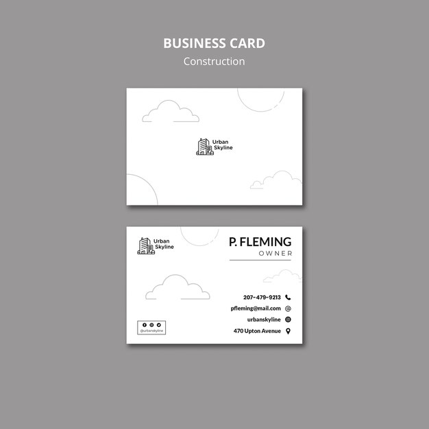 Construction Project Business Card Template – Download Free Stock Photo