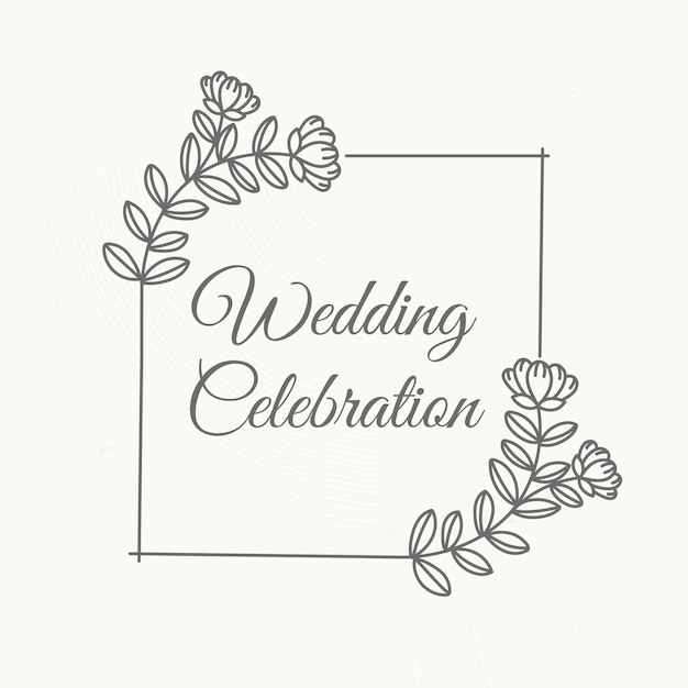 Botanical Style Wedding Logo Vector Template – Free Download