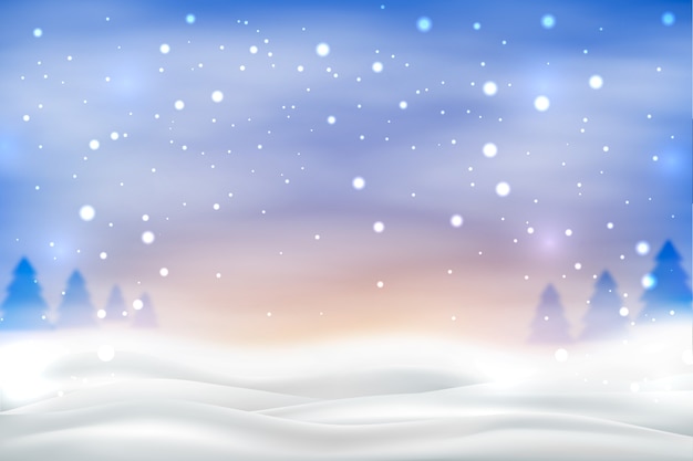 Colorful Sky Background with Snowfall – Free Download