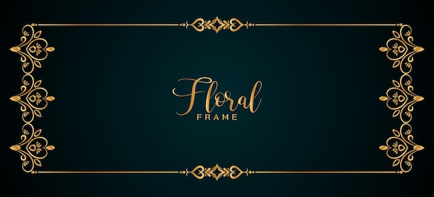 Classic Elegant Golden Frame Floral Banner Design – Free Download