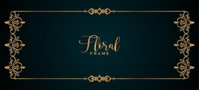 Classic Elegant Golden Frame Floral Banner Design – Free Download