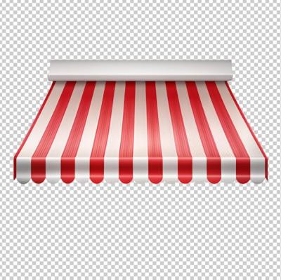 White and Red Awning on Transparent Background – Free Download