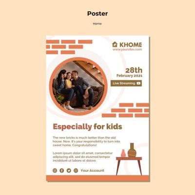 Vertical Poster Design for Your New Family Home – Free Download