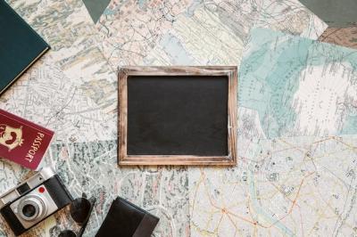 Blackboard and Travel Items on Maps – Free Download