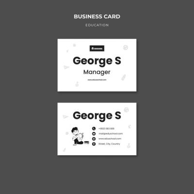 Business Card Template for Education Concept – Free Download