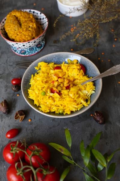 Delicious Indian Meal with Rice and Tomatoes – Free Stock Photo, Download Free