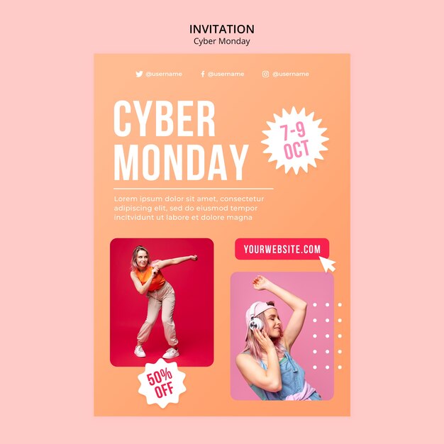 Cyber Monday Promotion Invitation â Free Download