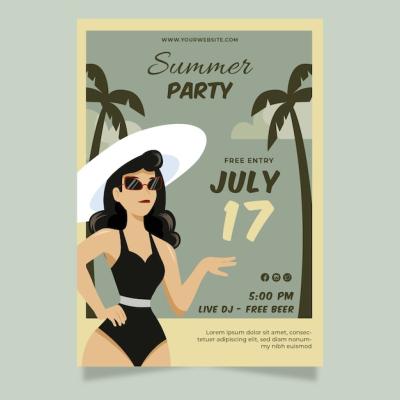 Vintage Summer Party Poster – Free Download, Free Stock Photo