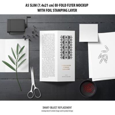 A5 Slim Bi-Fold Flyer Mockup – Free Download