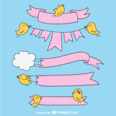 Cartoon Banners Featuring Delightful Bird Designs – Free Download