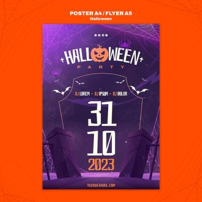 Halloween Celebration Poster Template – Free Download