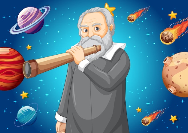 Cartoon Style Portrait of Galileo Galilei – Free Download