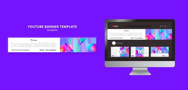 Gradient Style YouTube Banner Template – Download Free Stock Photo