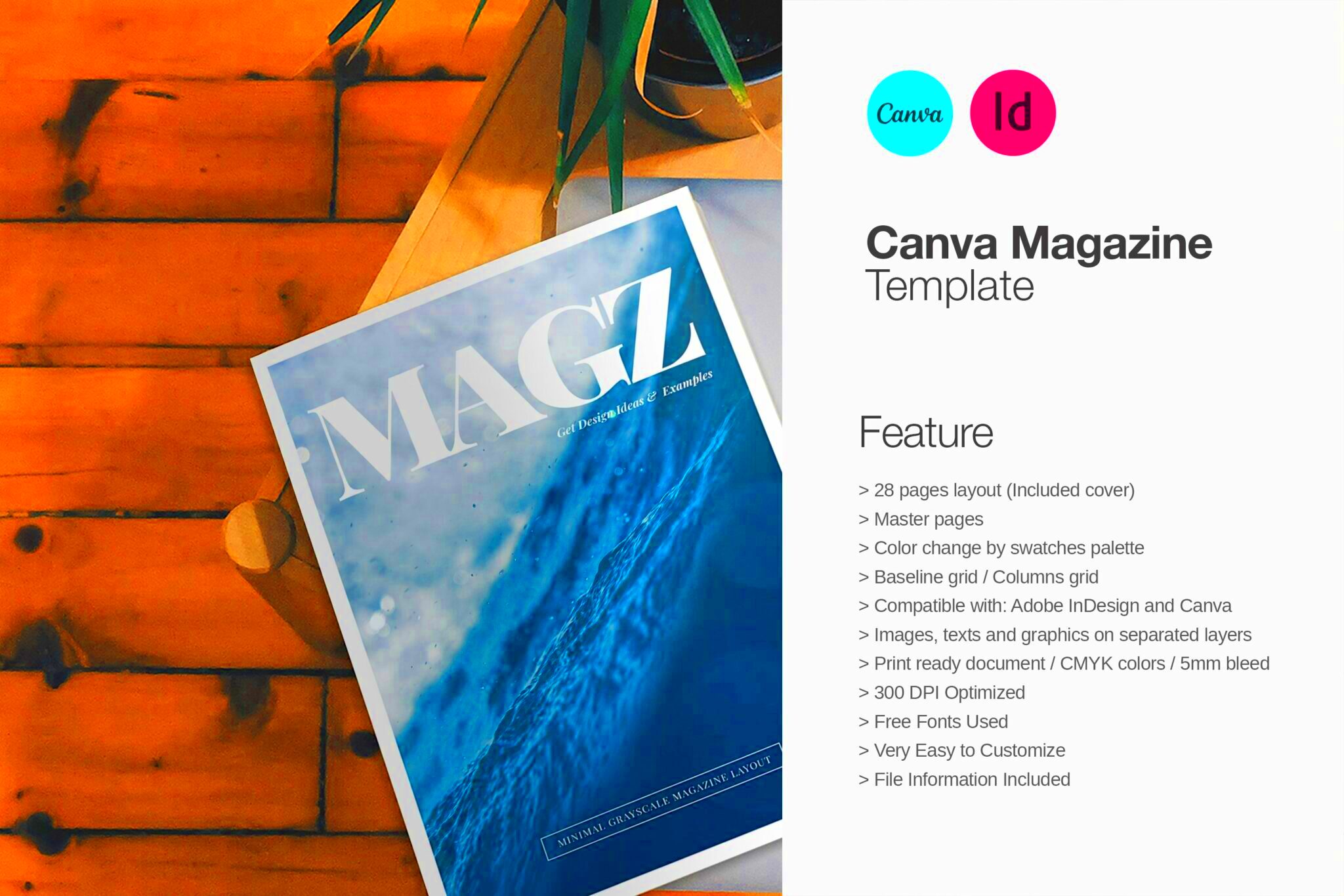 Canva Magazine Template MasterBundles