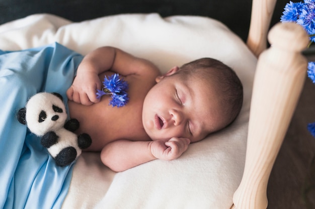 Charming Little Baby in Bed – Free Stock Photo for Download