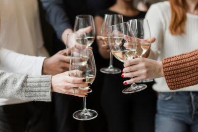 Group of Friends Toasting Wine Glasses Together – Free Download