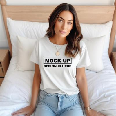 White T-Shirt Mockup & Sweatshirt Mockup for Women – Free Download