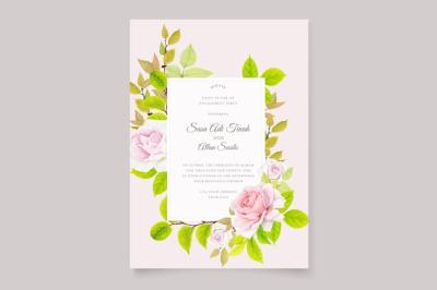 Beautiful Floral Ornament Wedding Invitation Card Design – Free Download