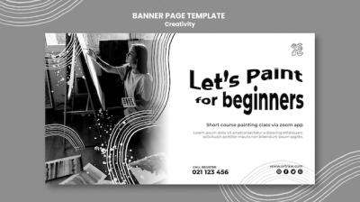 Creativity Banner Template with Photo – Free to Download