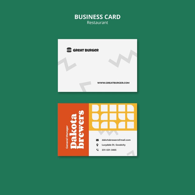 Delicious Food Restaurant Business Card – Free Download