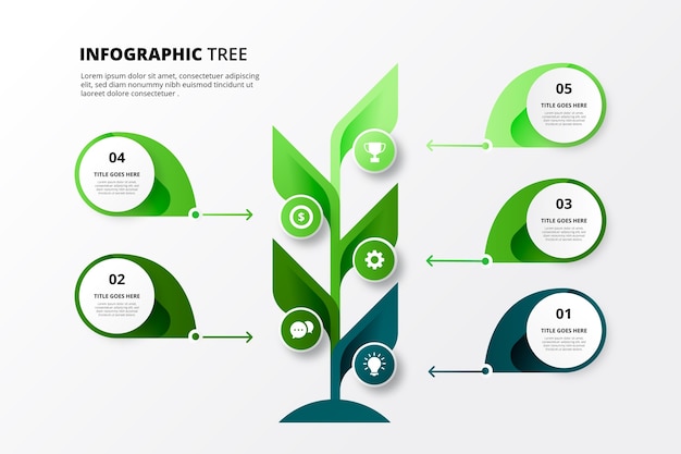 Gradient Infographic Tree Chart Design – Free Download