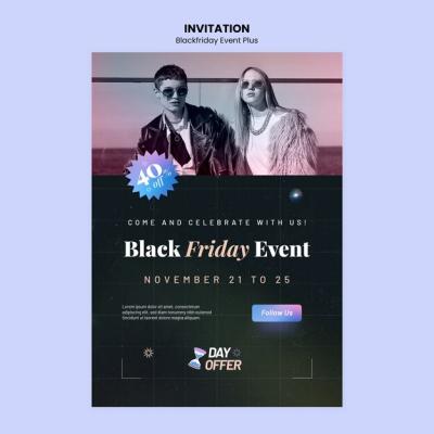 Gradient Black Friday Promotion Invitation – Free Download