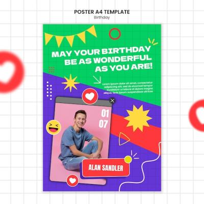 Birthday Celebration Poster Template – Free Download