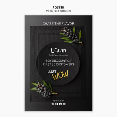 Moody Food Poster Template – Free Download