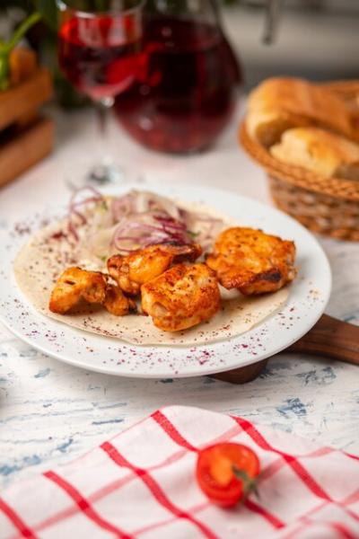 Grilled Chicken Nuggets, Wings, and Breast with Onion Salad – Free Download