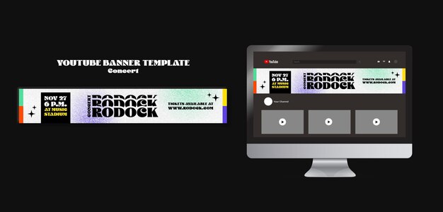 Colorful Concert YouTube Banner PSD Template – Free Download