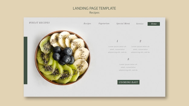 Wheat Recipe Landing Page Web Template – Free Download