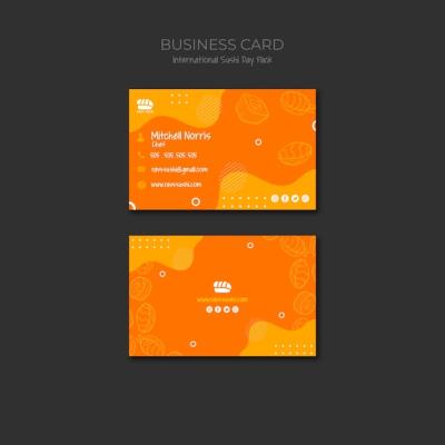 Business Card Design for Sushi Restaurant – Free Download