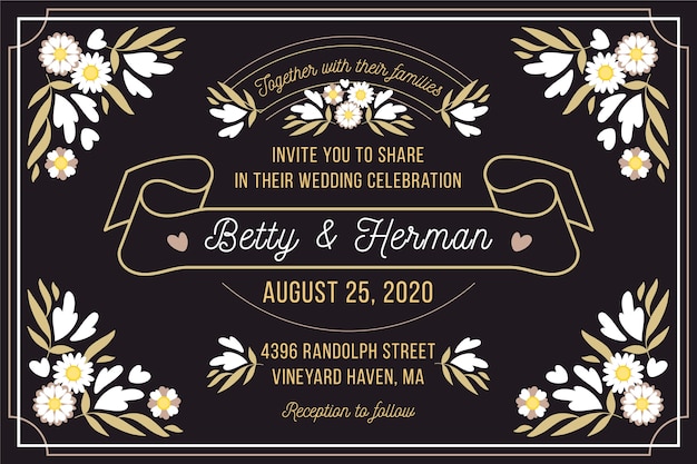 Vintage Wedding Invitation Template – Free Download