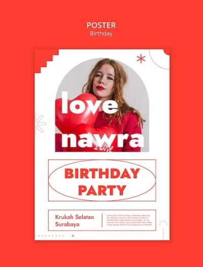 Birthday Celebration Poster Template – Free Download