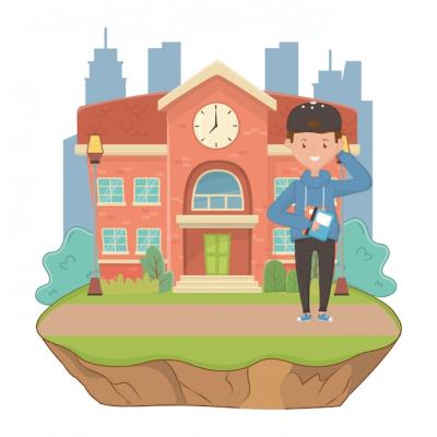 Cartoon School Boy Vector Design – Free Download