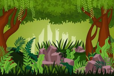 Flat Jungle Background – Free Stock Photo for Download