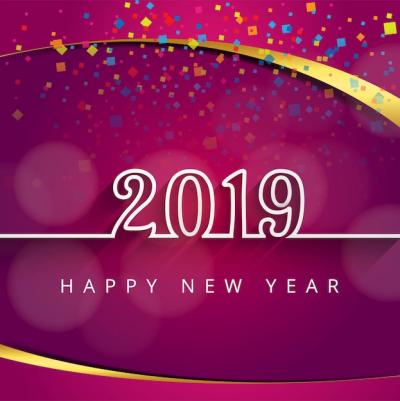 Colorful Shiny Background for 2019 Happy New Year Text – Free Download