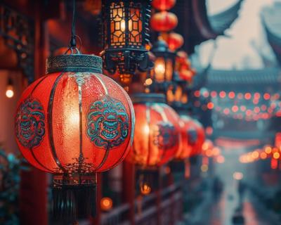 Red Lanterns and New Year Decorations – Free Stock Photo for Download