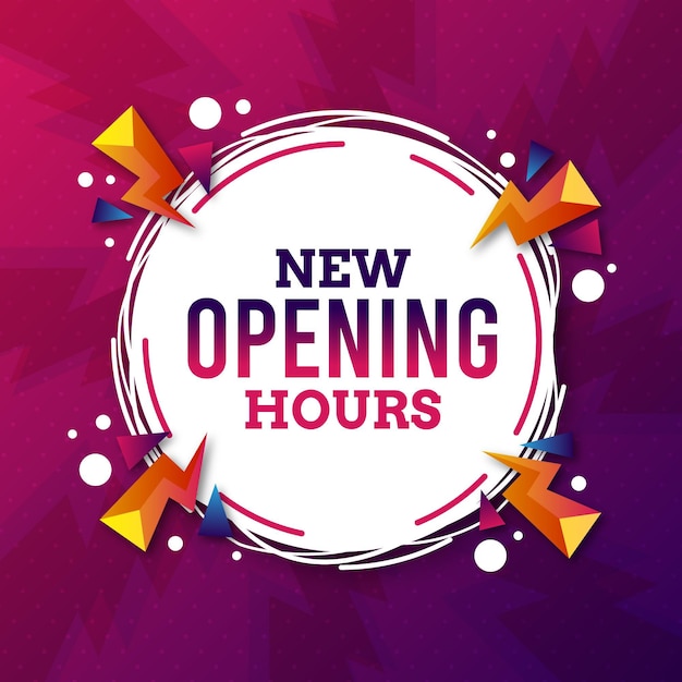 Gradient New Opening Hours Sign – Free Download