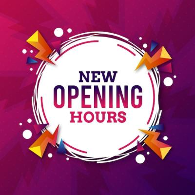 Gradient New Opening Hours Sign – Free Download