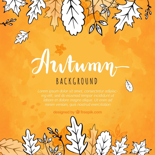 Hand Drawn Autumn Background – Free Download