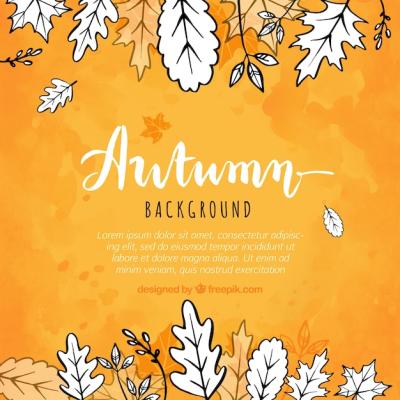 Hand Drawn Autumn Background – Free Download